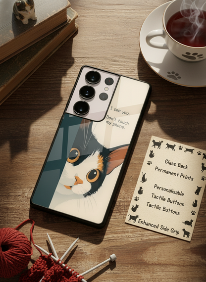 Sassy Cats Premium Glass Back Cover For Galaxy S, A, M & F Series