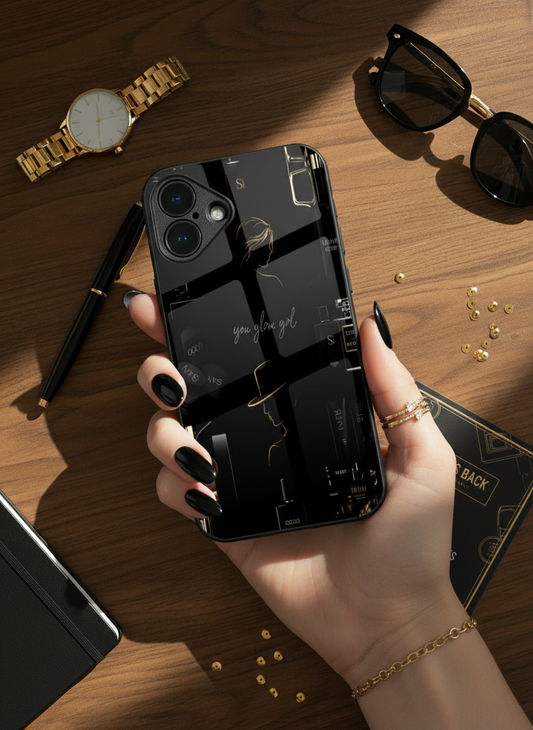 Glow & Grace Premium Glass Back Cover For iPhone 11-17 Models