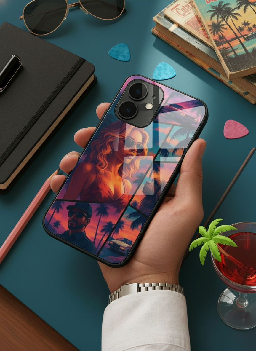 GTA Loading  Premium Glass Back Cover For iPhone 11-17 Models