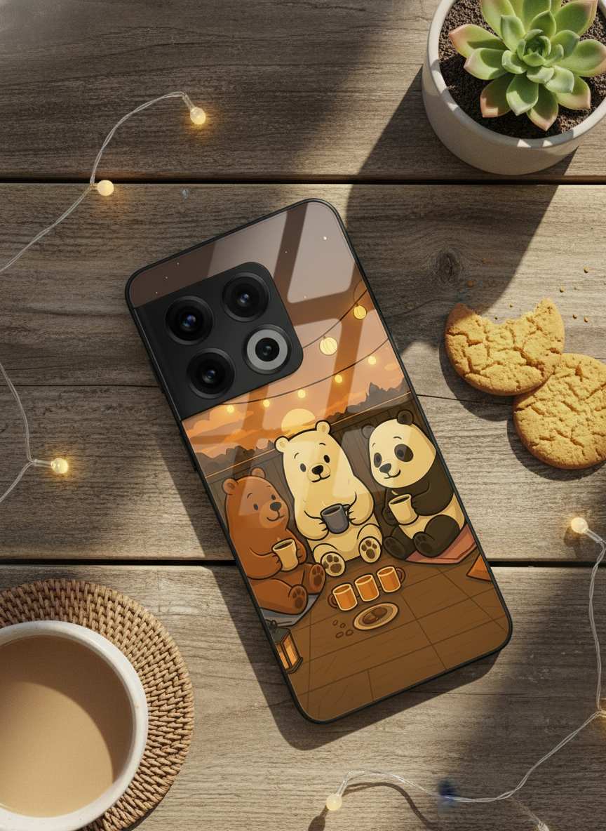 Tea Time Trio Glass Back Cover For One Plus 13, 12, 11, 10, Nord Series