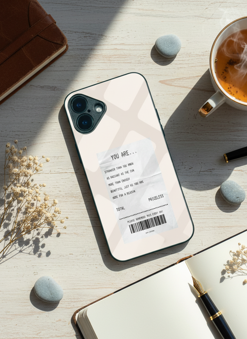 You Are Enough Premium Glass Back Cover For iPhone 11-17 Models