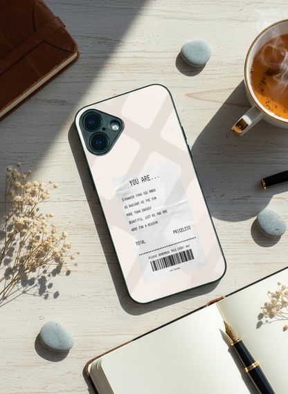 You Are Enough Premium Glass Back Cover For iPhone 11-17 Models