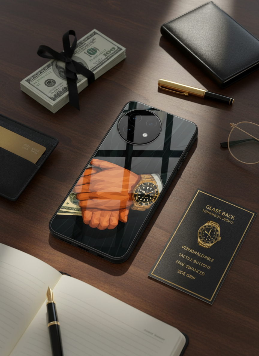 Money Matters Premium Glass Back Cover For One Plus 13, 12, 11, 10, Nord Series