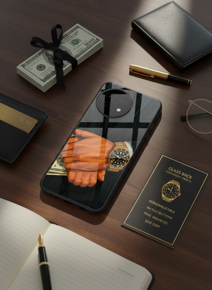 Money Matters Premium Glass Back Cover For One Plus 13, 12, 11, 10, Nord Series