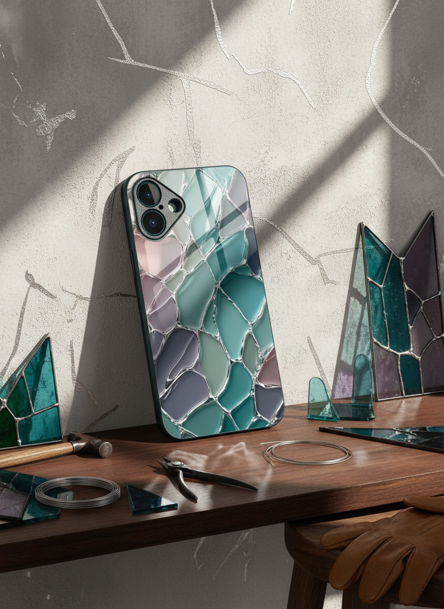 Ocean Glaze Premium Glass Back Cover For iPhone 11-17 Models