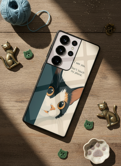 Sassy Cats Premium Glass Back Cover For Galaxy S, A, M & F Series
