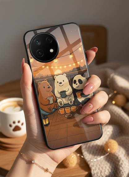 Tea Time Trio Glass Back Cover For One Plus 13, 12, 11, 10, Nord Series
