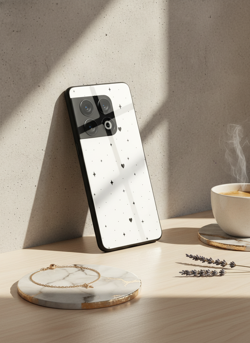 Minimal LOVE Premium Glass Back Cover For One Plus 13, 12, 11, 10, Nord Series