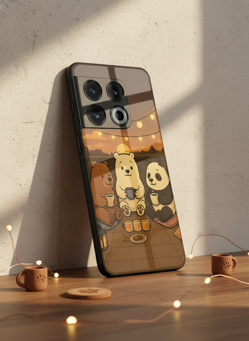Tea Time Trio Glass Back Cover For One Plus 13, 12, 11, 10, Nord Series