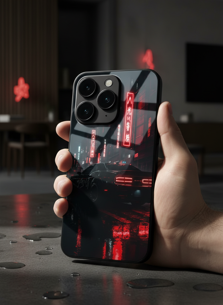 Tokyo Heart Premium Glass Back Cover For iPhone 11-17 Models