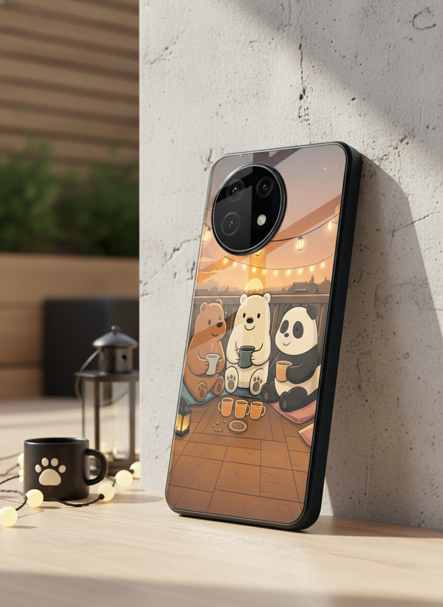 Tea Time Trio Glass Back Cover For One Plus 13, 12, 11, 10, Nord Series
