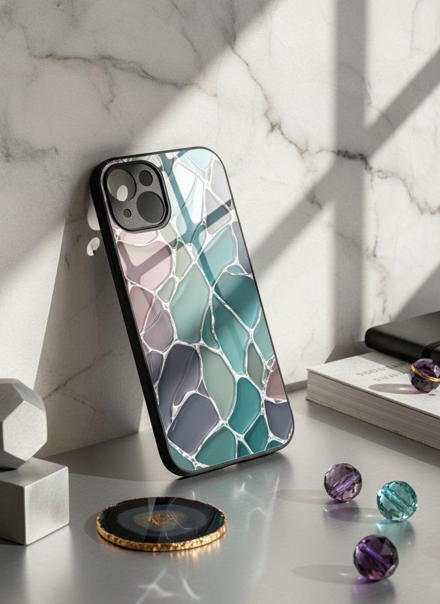 Ocean Glaze Premium Glass Back Cover For iPhone 11-17 Models