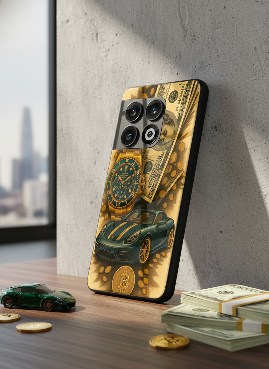Crypto King Premium Glass Back Cover For One Plus 13, 12, 11, 10, Nord Series