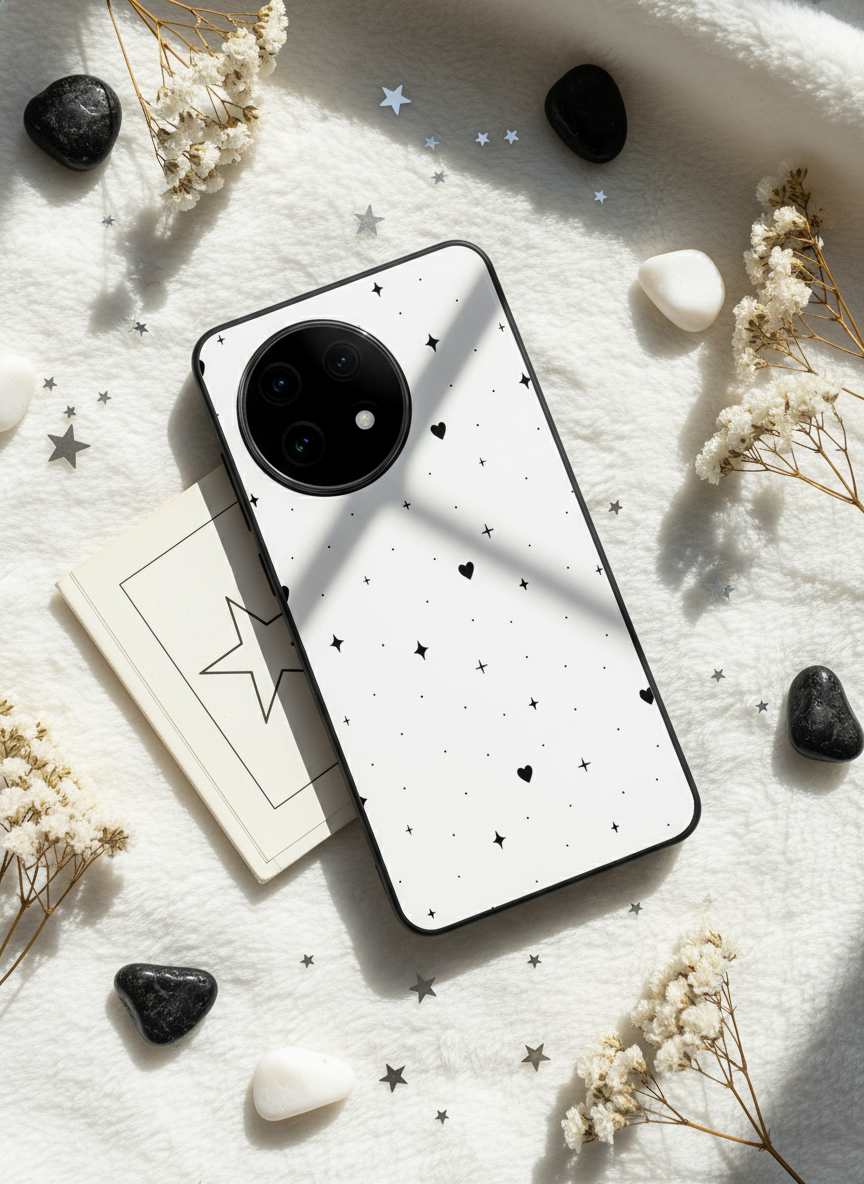 Minimal LOVE Premium Glass Back Cover For One Plus 13, 12, 11, 10, Nord Series