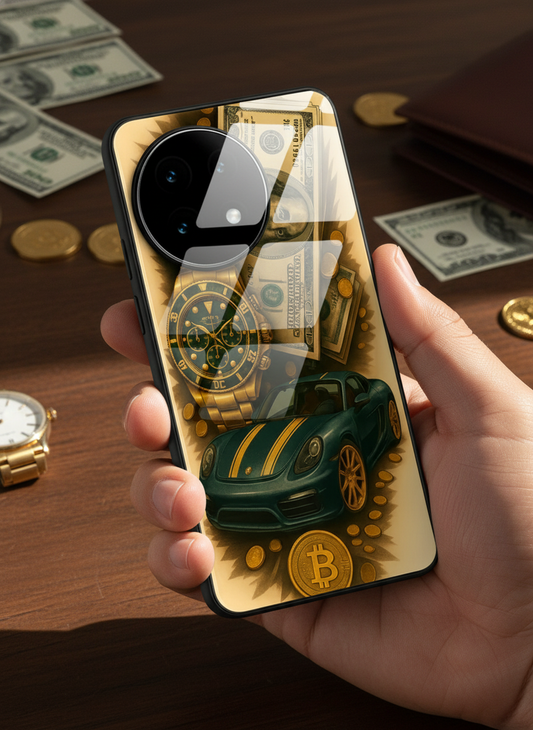 Crypto King Premium Glass Back Cover For One Plus 13, 12, 11, 10, Nord Series