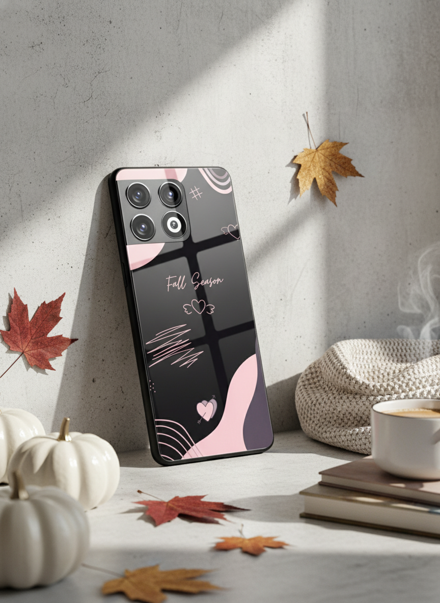 Autumn Heart Premium Glass Back Cover For One Plus 13, 12, 11, 10, Nord Series