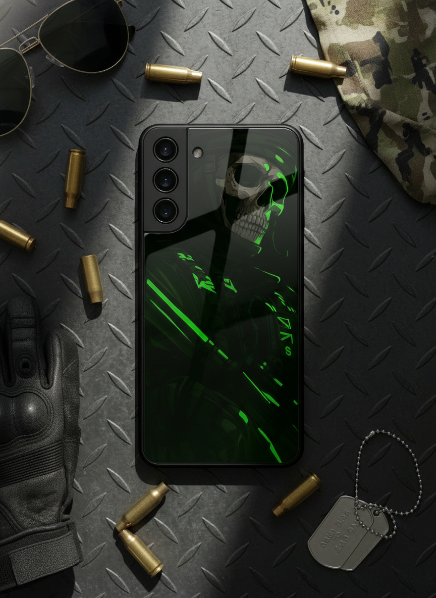 COD Zombie Premium Glass Back Cover For Galaxy S, A, M & F Series