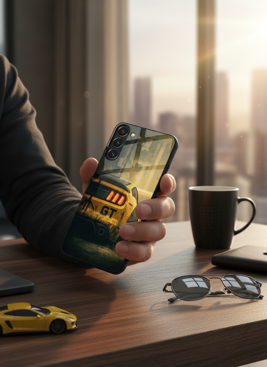 Road Kings Premium Glass Back Cover For Galaxy S, A, M & F Series