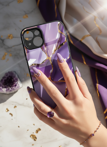 Amethyst Glaze Premium Glass Back Cover For iPhone 11-17 Models