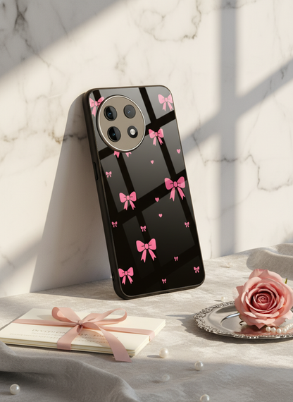 Glam Bow Premium Glass Back Cover For One Plus 13, 12, 11, 10, Nord Series