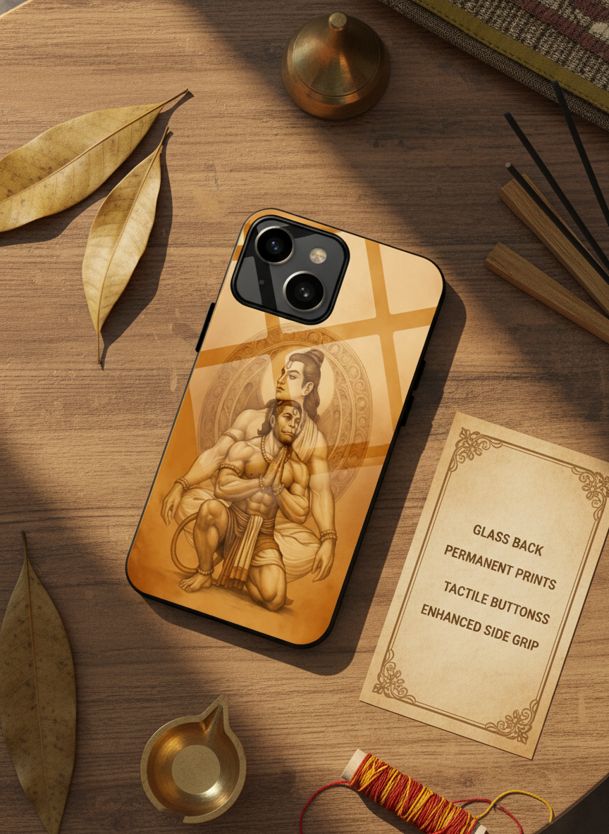 Bhakti Eternal Premium Glass Back Cover For iPhone 11-17 Models