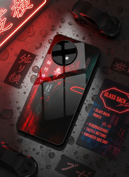 Aesthetic Car Focus Premium Glass Back Cover For One Plus 13, 12, 11, 10, Nord Serie