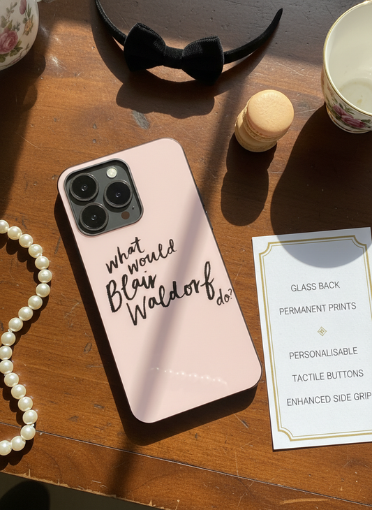 GOSSIP GIRL Queen B Premium Glass Back Cover For iPhone 11-17 Models