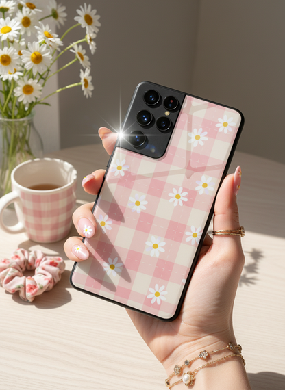 Daisy Bloom Premium Glass Back Cover For Galaxy S, A, M & F Series