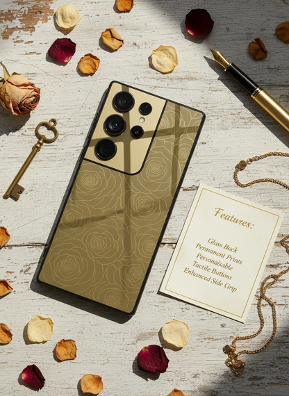 Gilded Rose Premium Glass Back Cover For Galaxy S, A, M & F Series
