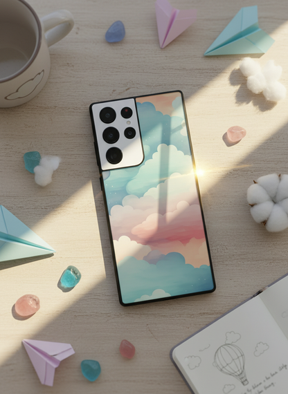 Cloud Of Dreams Premium Glass Back Cover For Galaxy S, A, M & F Series