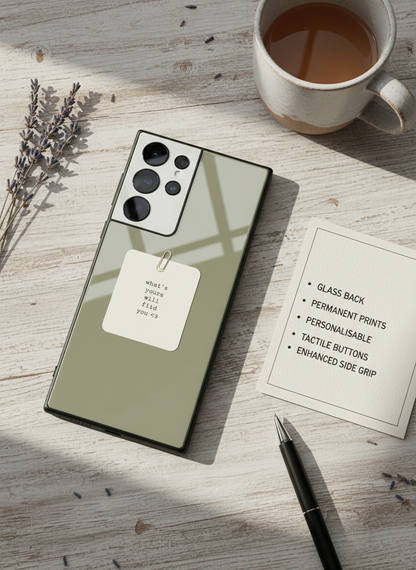 Find You Premium Glass Back Cover For Galaxy S, A, M & F Series