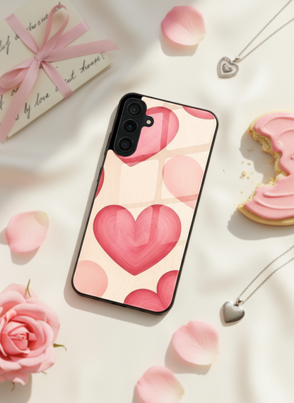 The Candy Hearts Premium Glass Back Cover For Galaxy S, A, M & F Series