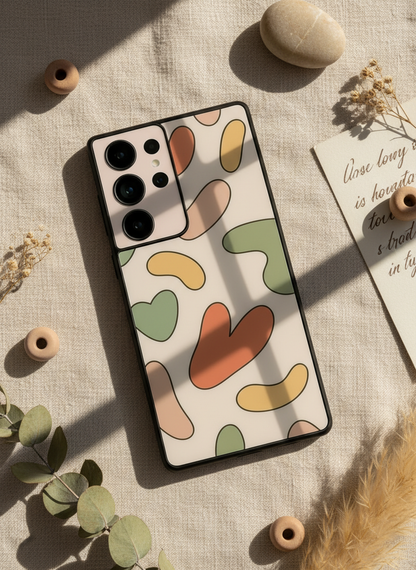 Heartsy Abstract Premium Glass Back Cover For Galaxy S, A, M & F Series