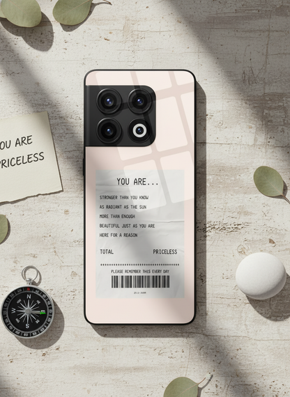 You Are Enough Glass Back Cover For One Plus 13, 12, 11, 10, Nord Series