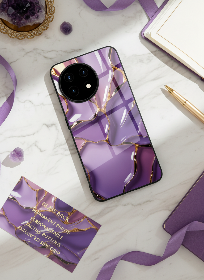 Amethyst Premium Glass Back Cover For One Plus 13, 12, 11, 10, Nord Series