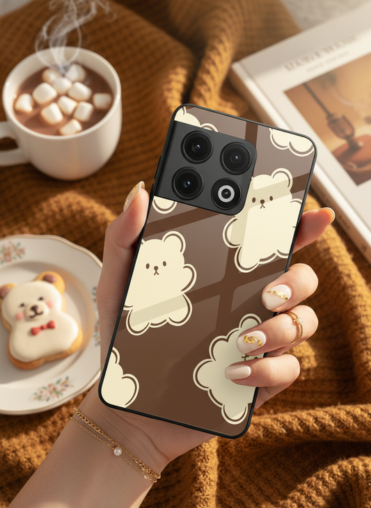 Teddy Overload Premium Glass Back Cover For One Plus 13, 12, 11, 10, Nord Series