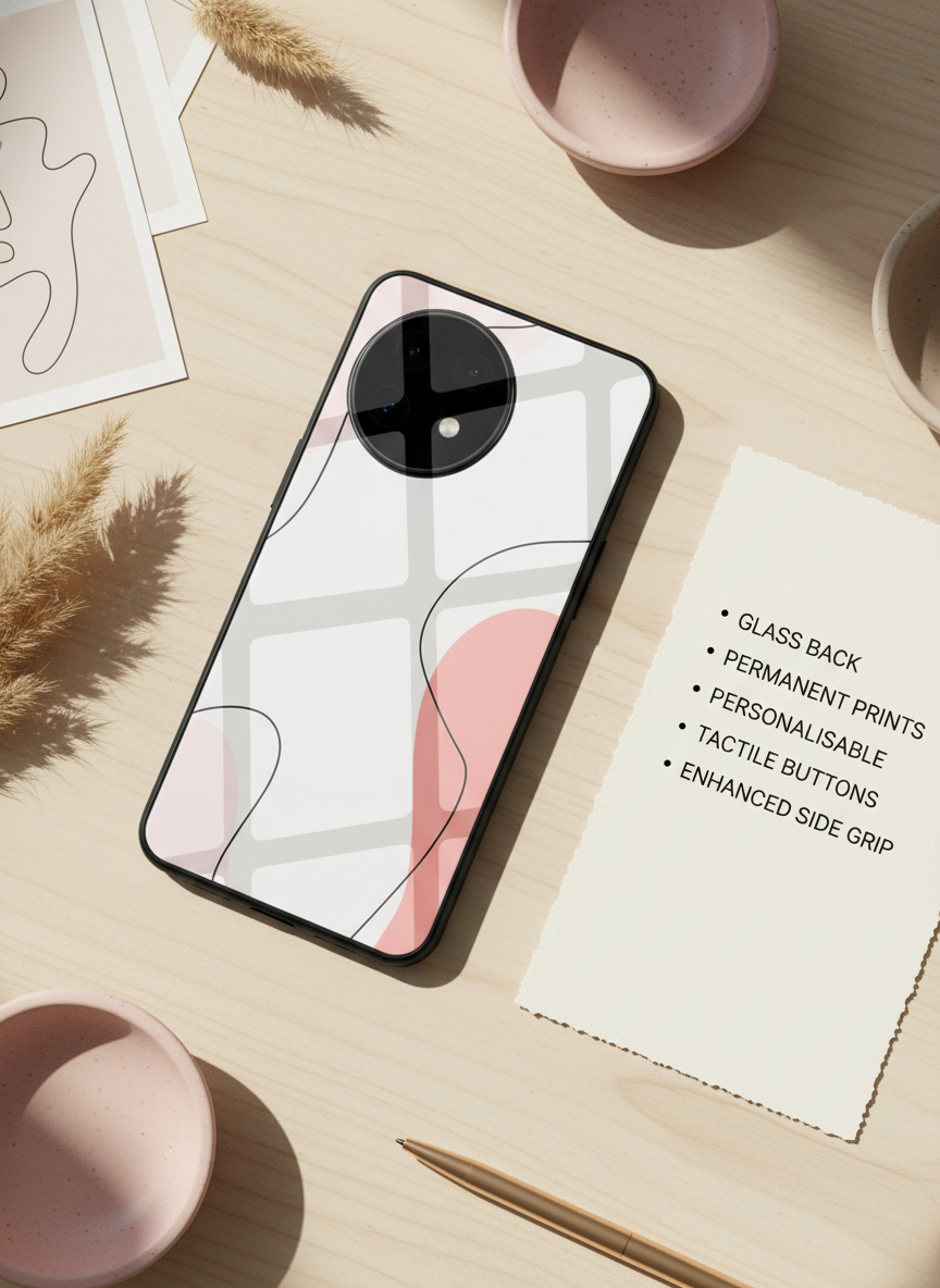 Clean Girl Aesthetics Glass Back Cover For One Plus 13, 12, 11, 10, Nord Series