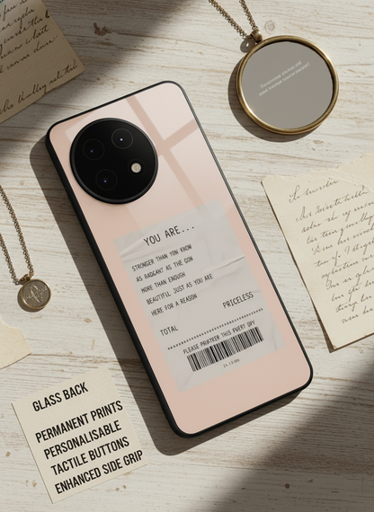 You Are Enough Glass Back Cover For One Plus 13, 12, 11, 10, Nord Series