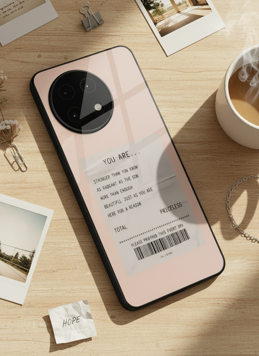 You Are Enough Glass Back Cover For One Plus 13, 12, 11, 10, Nord Series