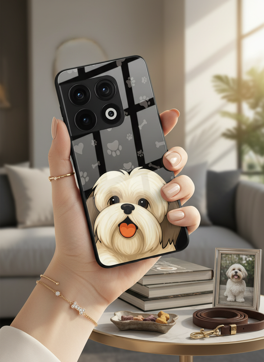 Fluffy Love Glass Back Cover For One Plus 13, 12, 11, 10, Nord Series