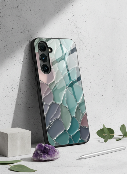 Ocean Glaze Premium Glass Back Cover For Galaxy S, A, M & F Series