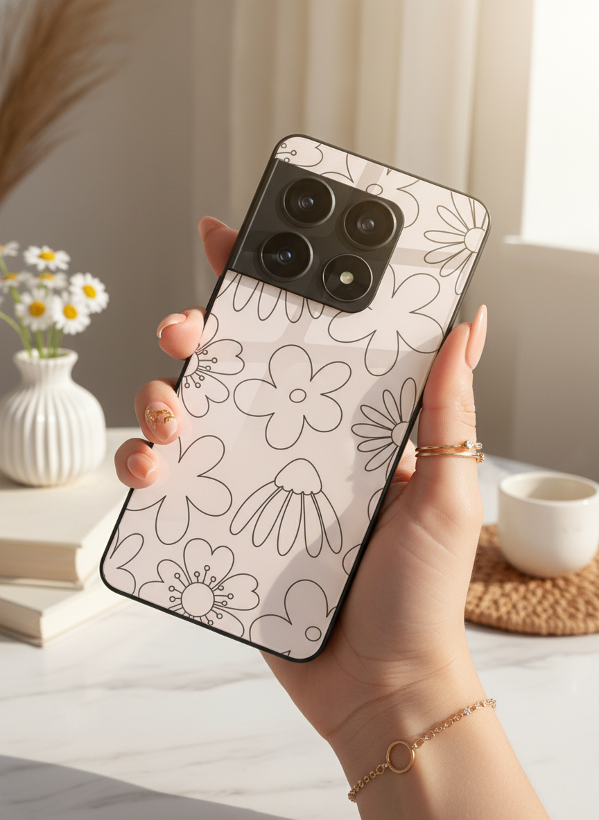 Outline Garden Glass Back Cover For One Plus 13, 12, 11, 10, Nord Series