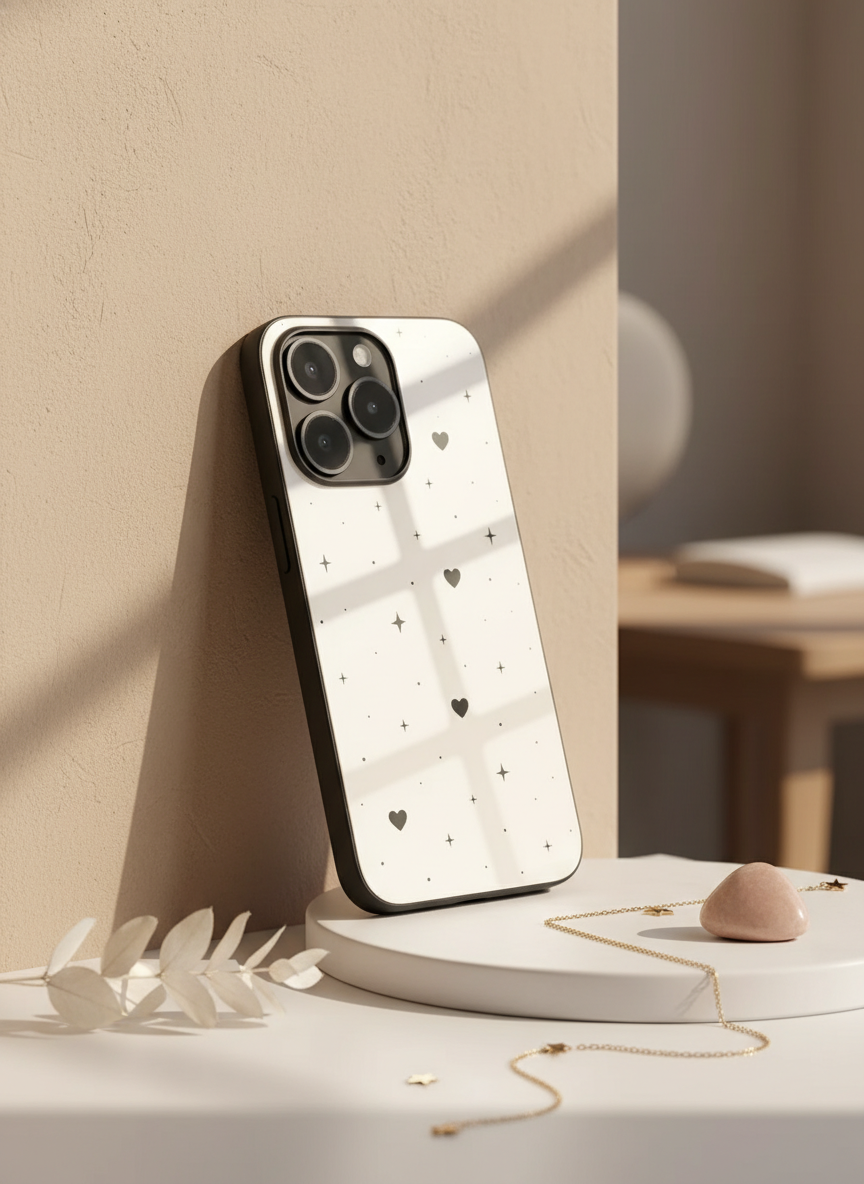 Minimal LOVE Premium Glass Back Cover For iPhone 11-17 Models