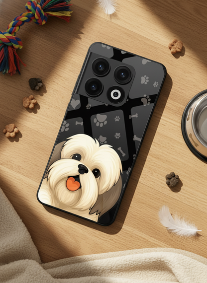 Fluffy Love Glass Back Cover For One Plus 13, 12, 11, 10, Nord Series