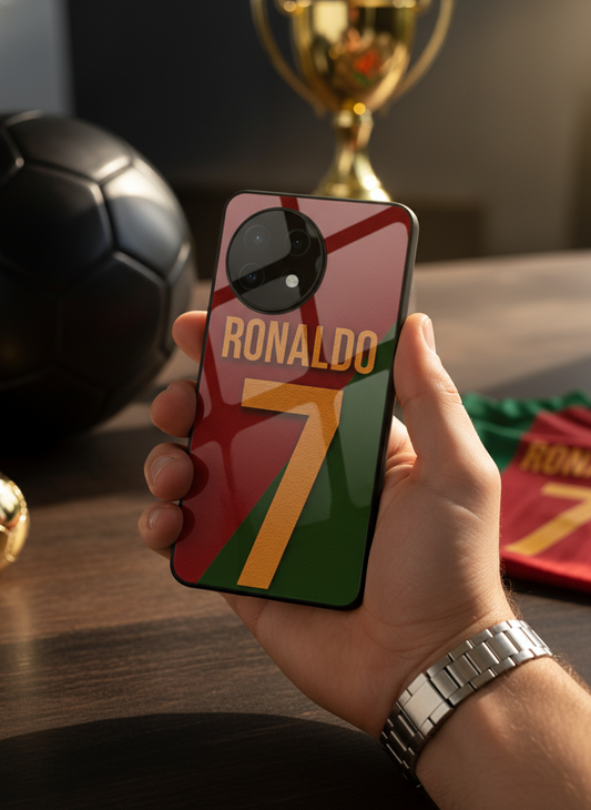 Ronaldo Royale Premium Glass Back Cover For One Plus 13, 12, 11, 10, Nord Series