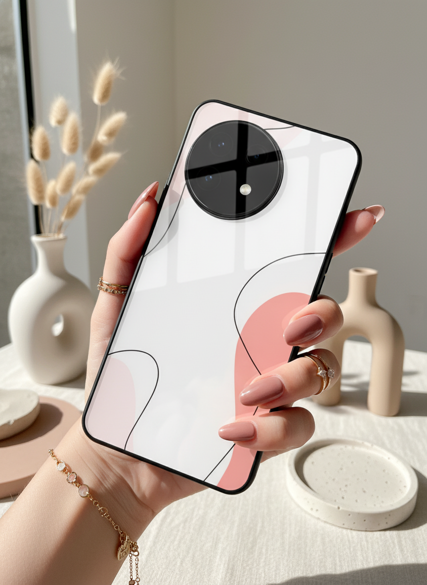 Clean Girl Aesthetics Glass Back Cover For One Plus 13, 12, 11, 10, Nord Series