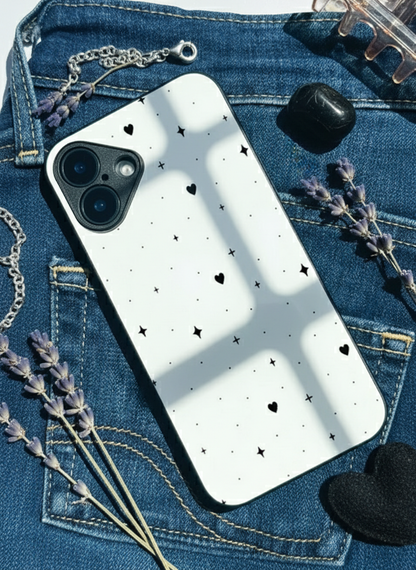 Minimal LOVE Premium Glass Back Cover For iPhone 11-17 Models