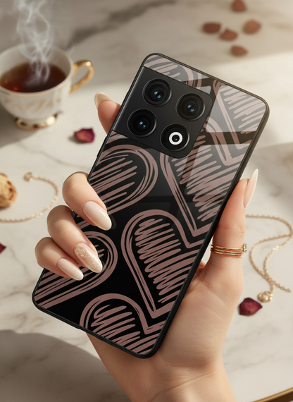 Heartline Glass Back Cover For One Plus 13, 12, 11, 10, Nord Series