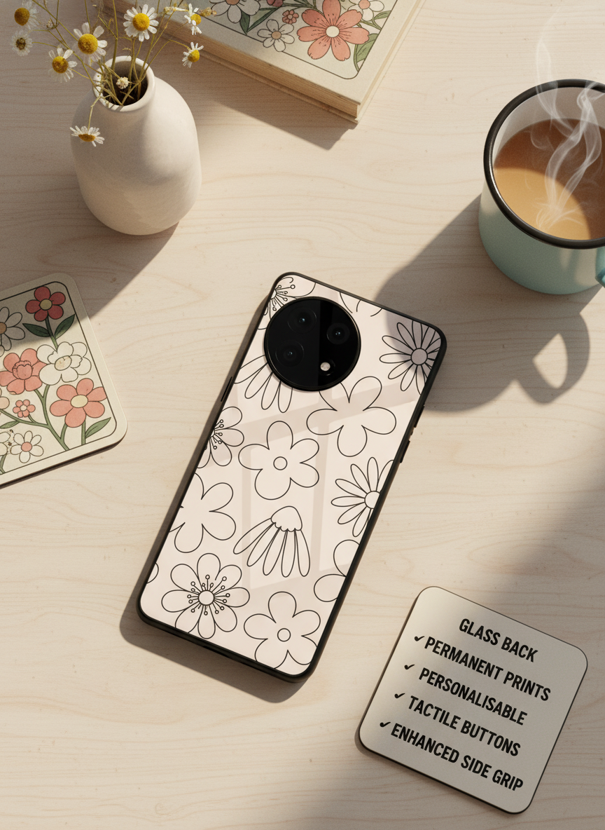 Outline Garden Glass Back Cover For One Plus 13, 12, 11, 10, Nord Series