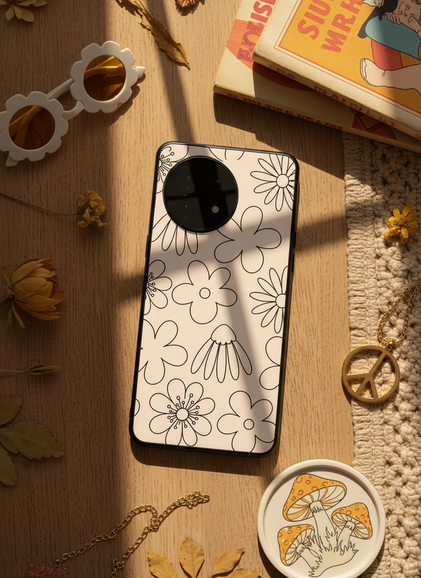 Outline Garden Glass Back Cover For One Plus 13, 12, 11, 10, Nord Series